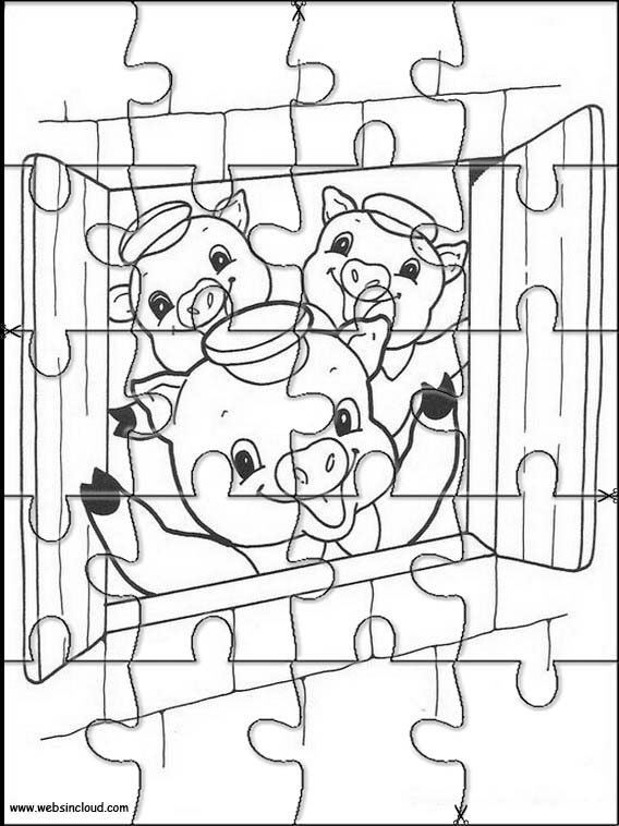 Three Little Pigs Printable Jigsaw Puzzles to cut out 7