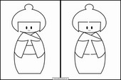 Muñecas Kokeshi 1