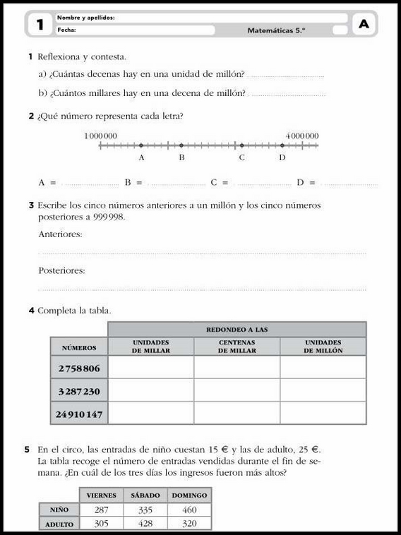 Esercizi di matematica per bambini di 10 anni 1