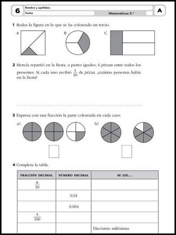 Esercizi di matematica per bambini di 10 anni 11