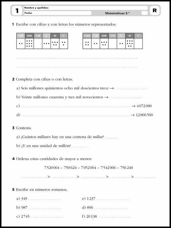 Entraînements de mathématiques pour enfants de 10 ans 1