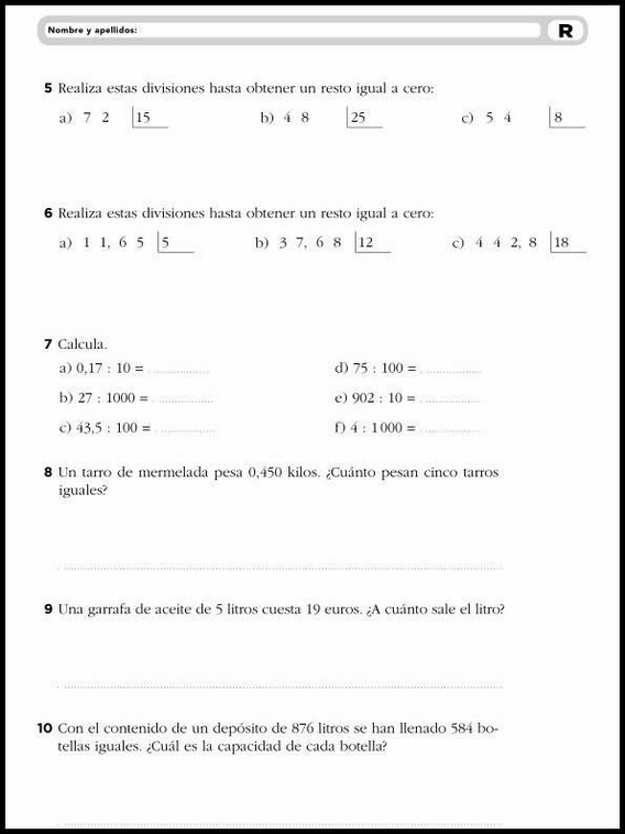 Exercícios de matemática para crianças de 10 anos 10