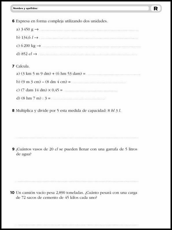 10 años 5º Educacion Primaria Refuerzo 16