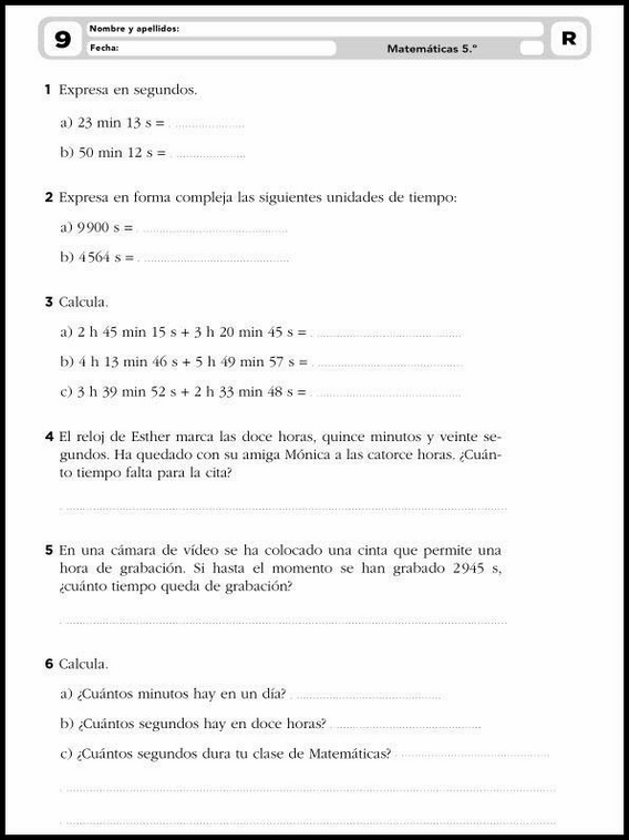 10 años 5º Educacion Primaria Refuerzo 17