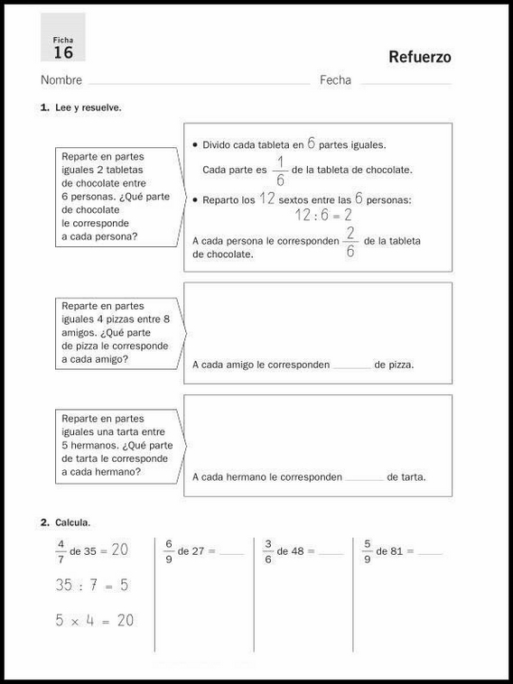 10 años 5º Educacion Primaria Refuerzo 40