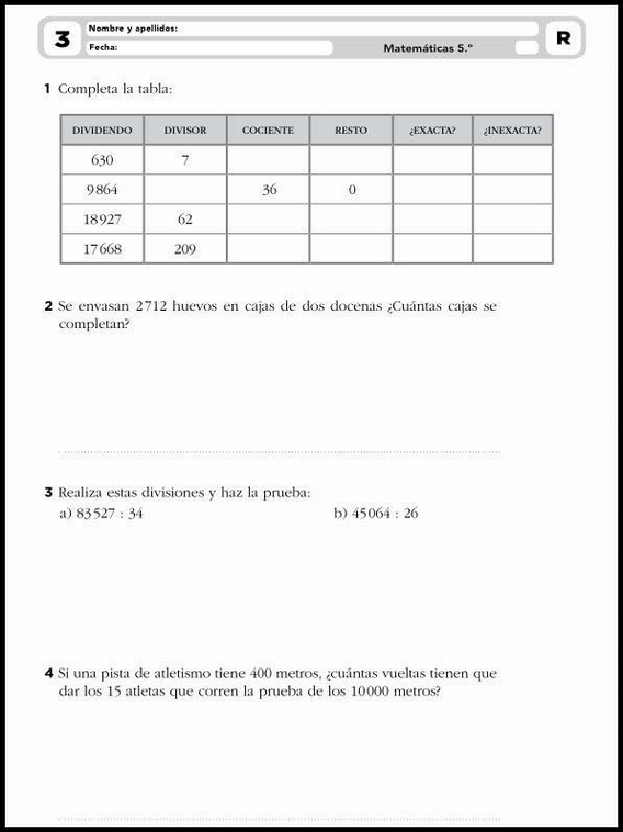 Exercícios de matemática para crianças de 10 anos 5