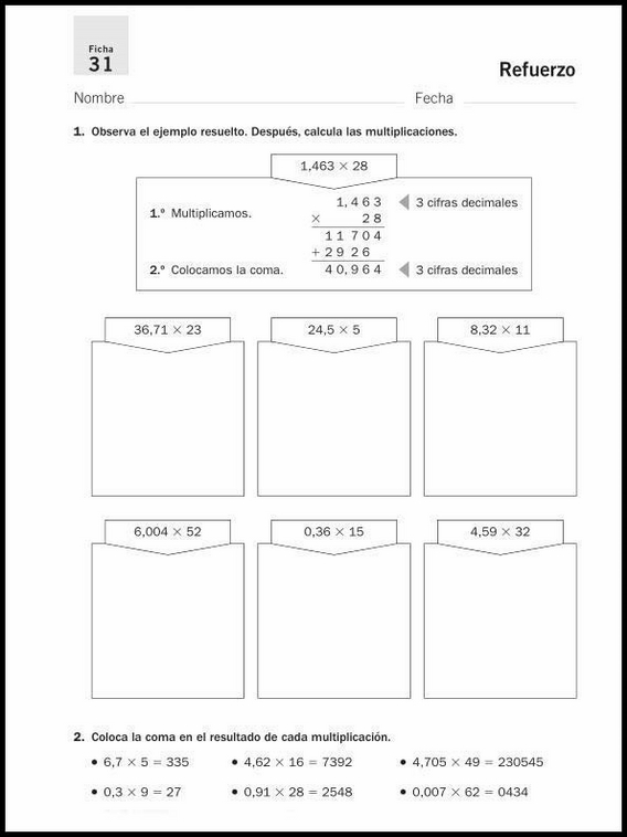 Exercícios de matemática para crianças de 10 anos 55