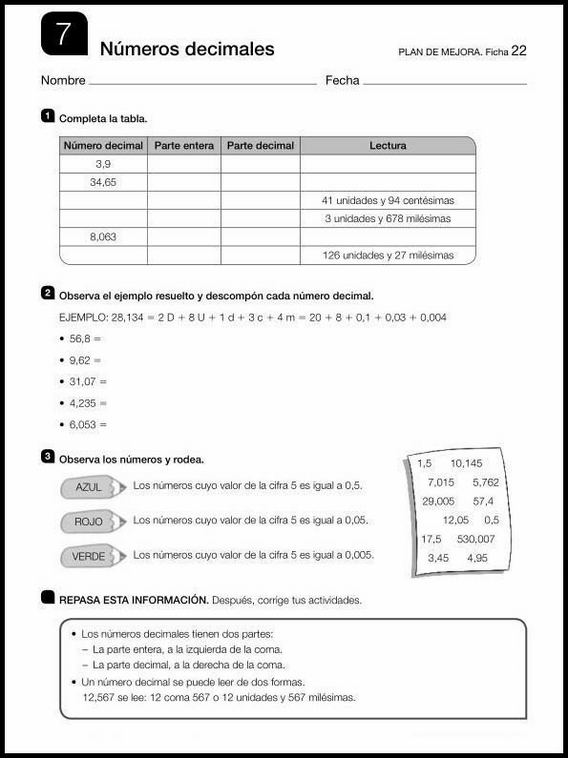 Revisões de matemática para crianças de 10 anos 112