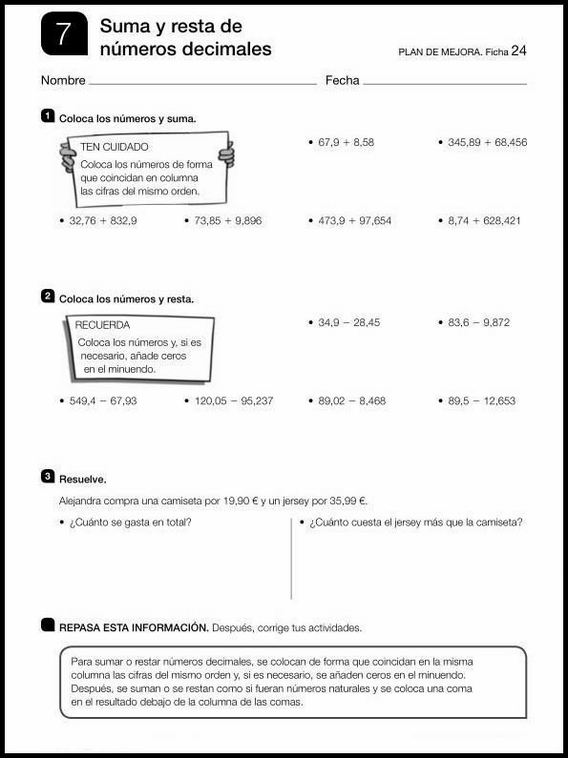 Revisões de matemática para crianças de 10 anos 114