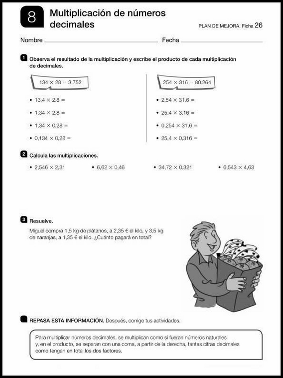 Revisões de matemática para crianças de 10 anos 116