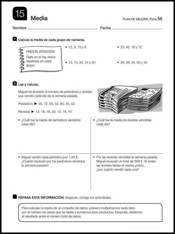 Revisões de matemática para crianças de 10 anos 146