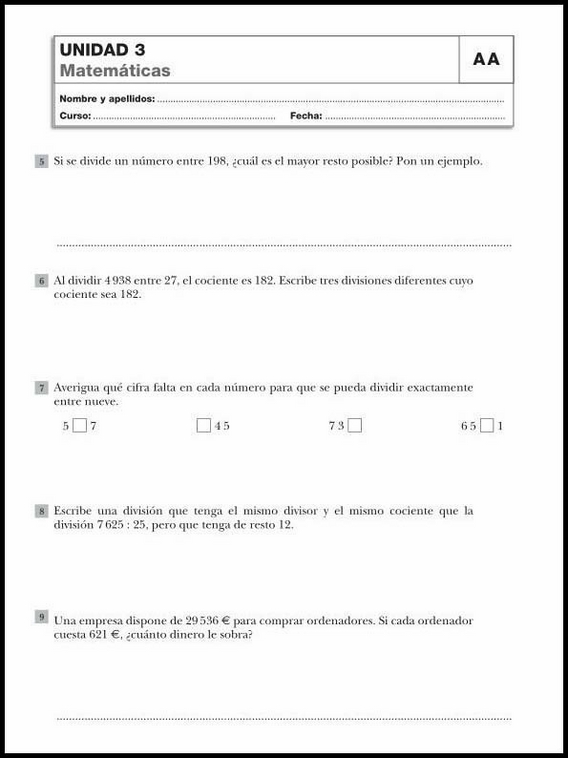 Mathe-Wiederholungsblätter für 10-Jährige 16