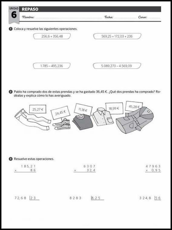 Revisões de matemática para crianças de 10 anos 164