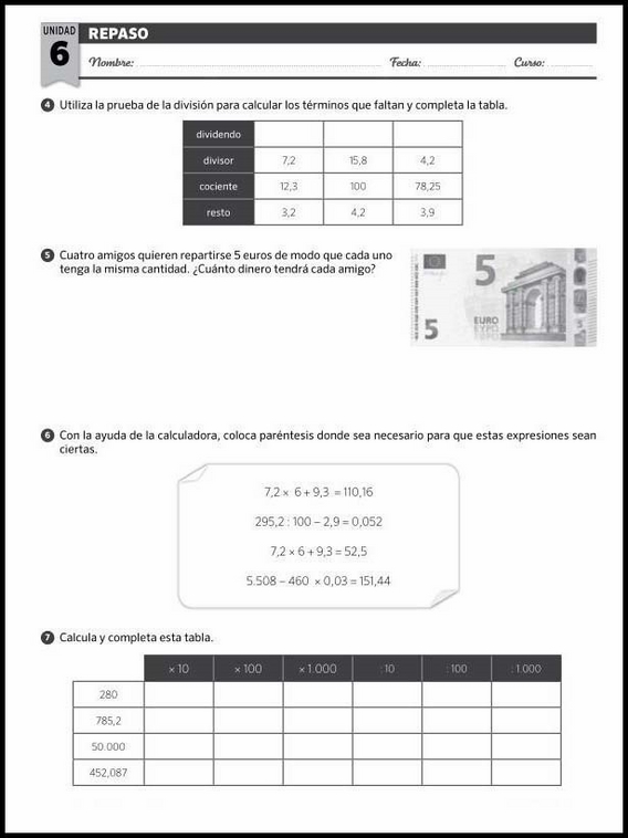 Maths Review Worksheets for 10-Year-Olds 165