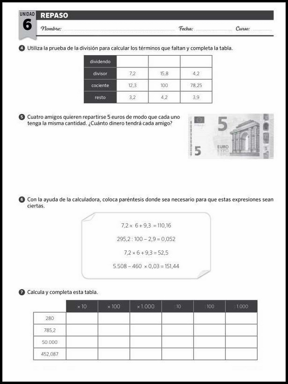 Révisions de mathématiques pour enfants de 10 ans 165