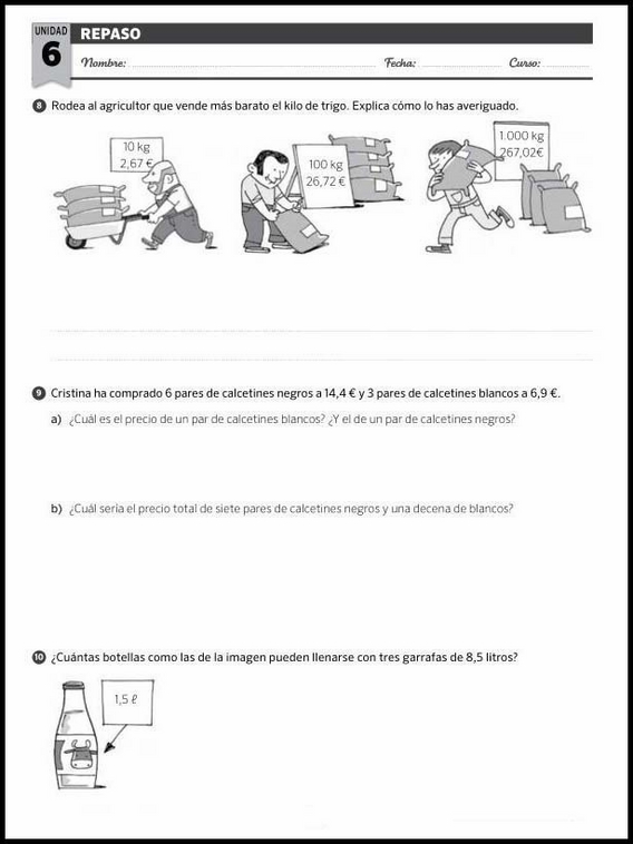 Revisões de matemática para crianças de 10 anos 166