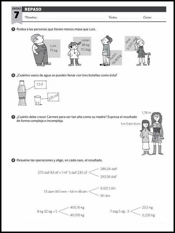 Revisões de matemática para crianças de 10 anos 171