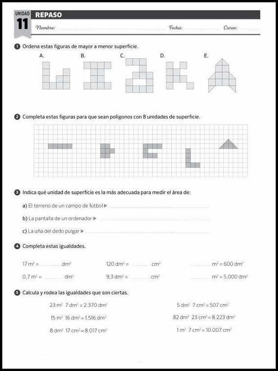 Revisões de matemática para crianças de 10 anos 184