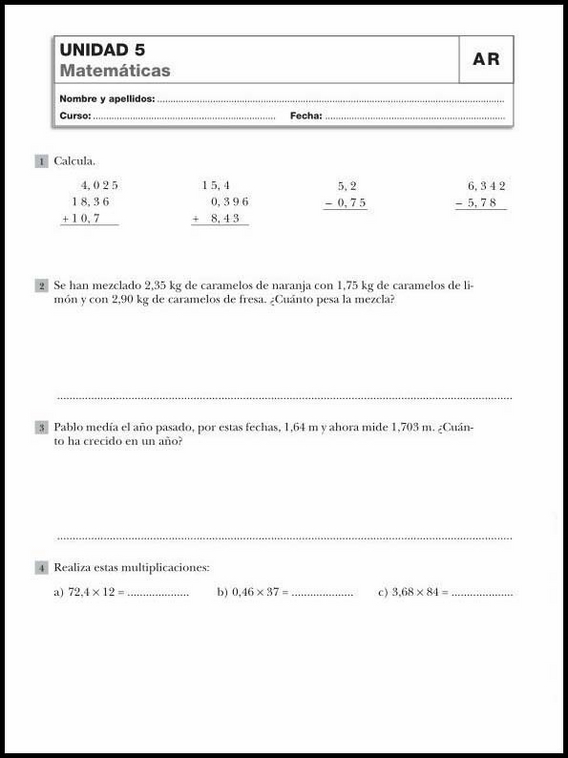 Revisões de matemática para crianças de 10 anos 25