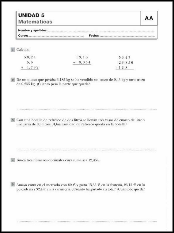 Revisões de matemática para crianças de 10 anos 27