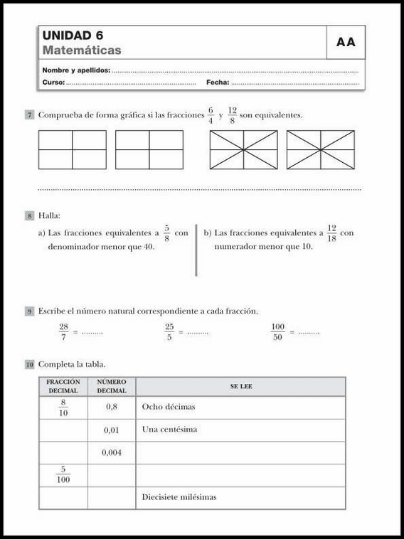 Revisões de matemática para crianças de 10 anos 34