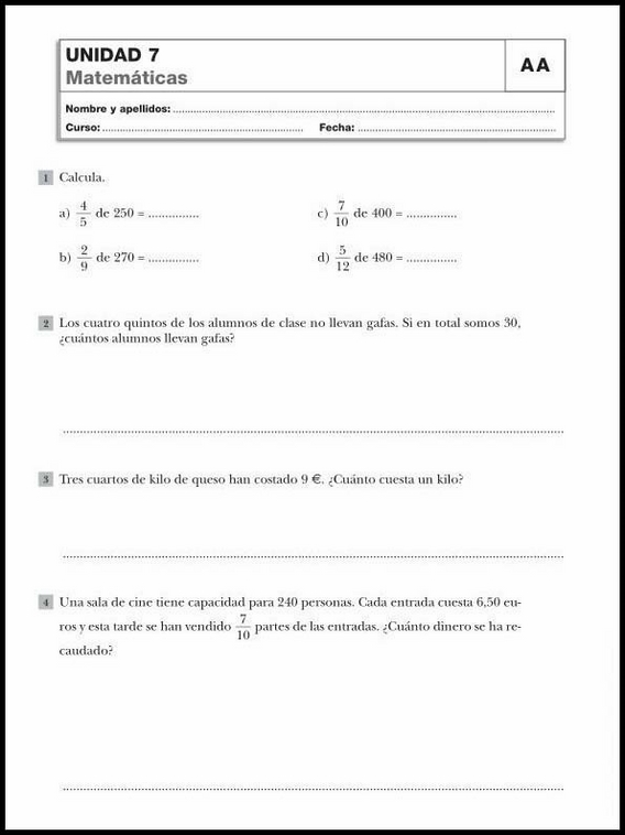 10-vuotiaiden matematiikan kertaamistehtäviä 39