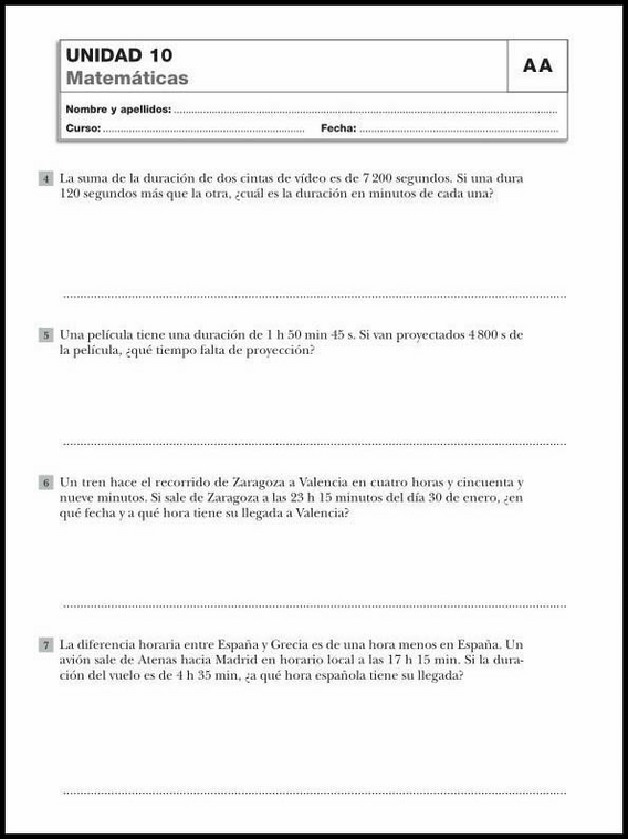 Révisions de mathématiques pour enfants de 10 ans 58