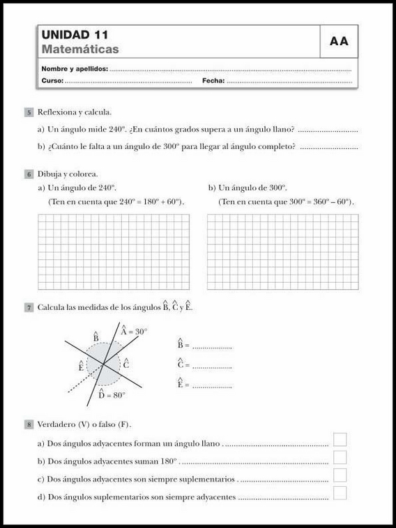 Revisões de matemática para crianças de 10 anos 64