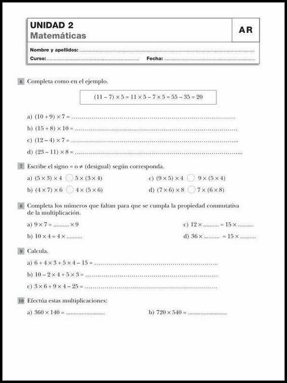 Revisões de matemática para crianças de 10 anos 8