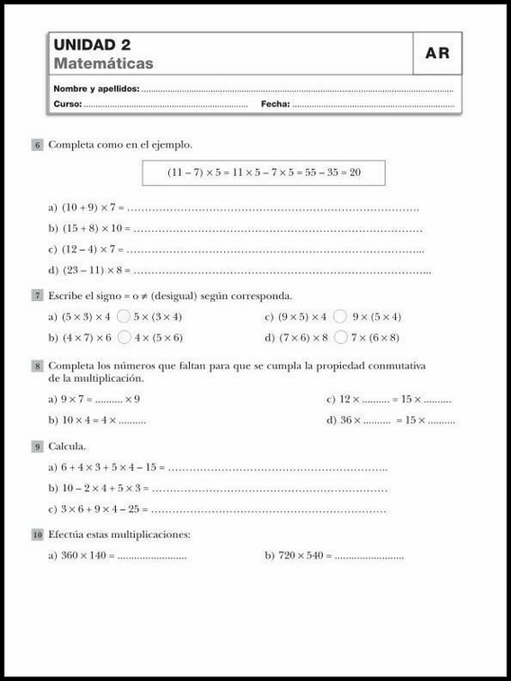 Mathe-Wiederholungsblätter für 10-Jährige 8