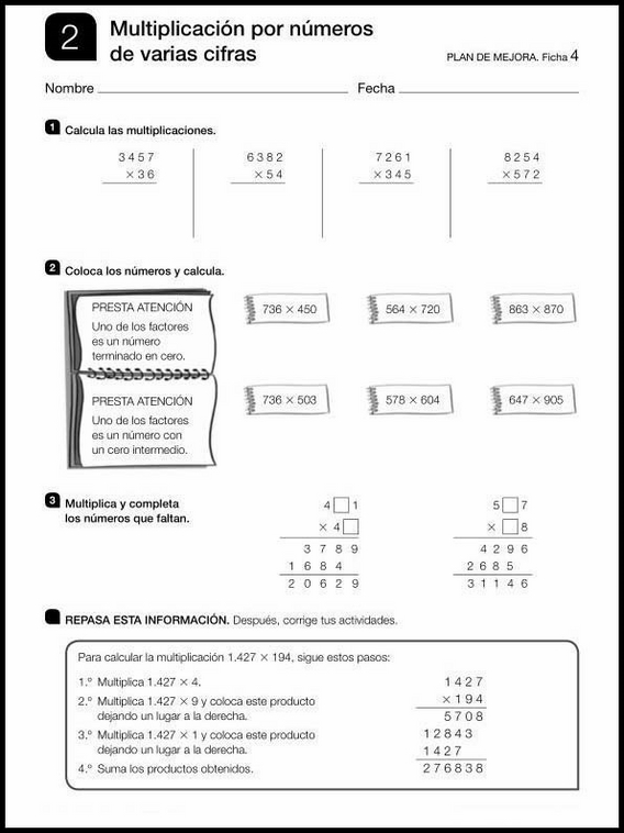 Révisions de mathématiques pour enfants de 10 ans 94