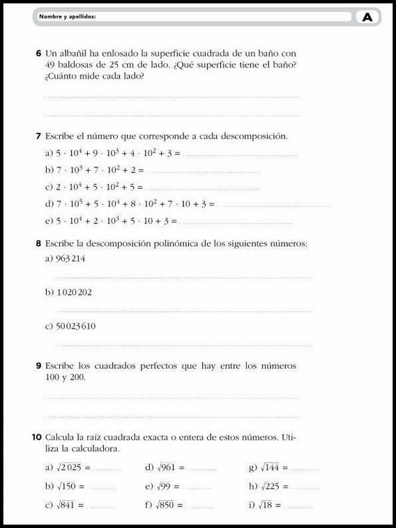 Esercizi di matematica per bambini di 11 anni 4