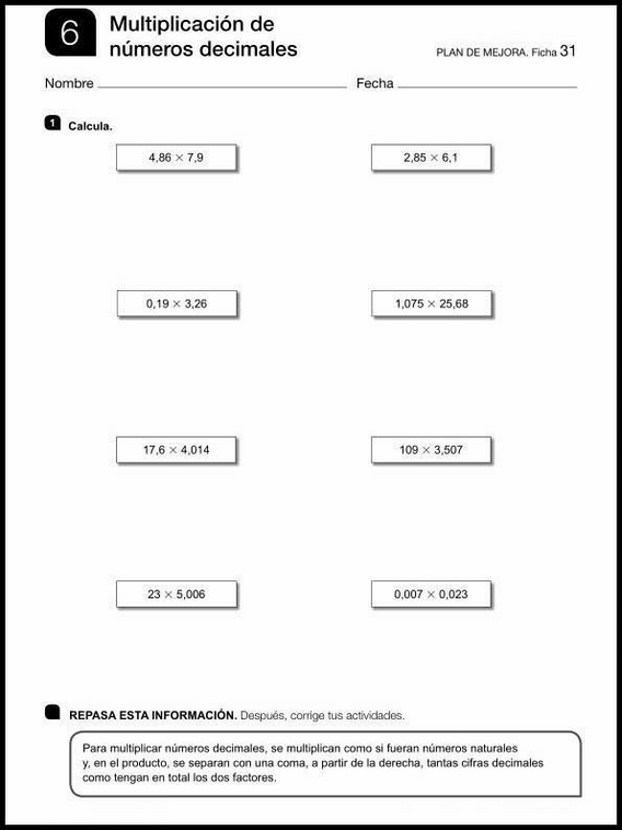 Exercices de mathématiques pour enfants de 11 ans 53