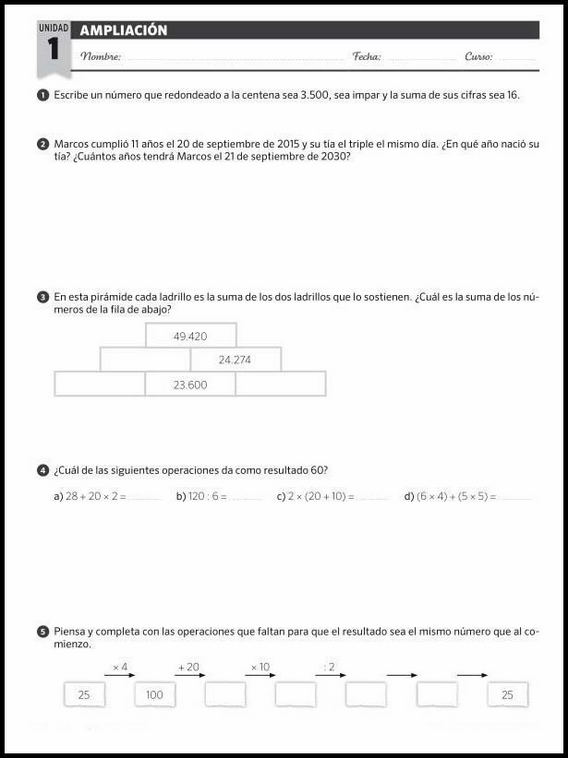 Atividades de matemática para crianças de 11 anos 91