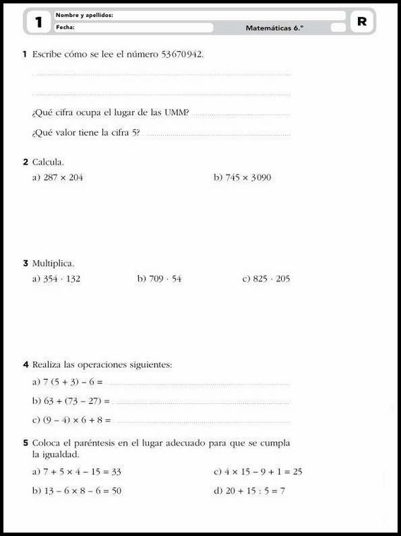 Mathe-Übungsblätter für 11-Jährige 1