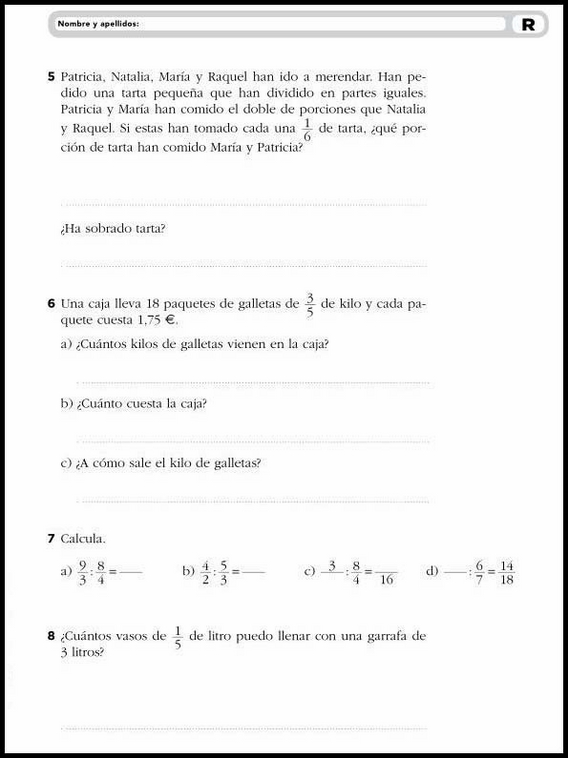 11 años 6º Educacion Primaria Refuerzo 12