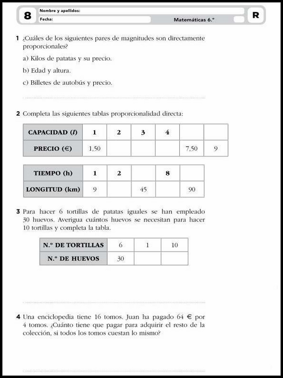 11 años 6º Educacion Primaria Refuerzo 13