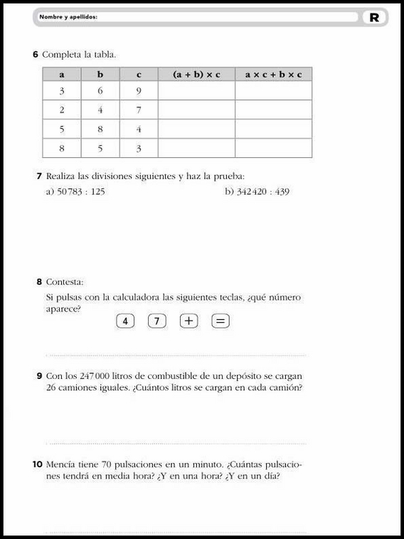 Exercícios de matemática para crianças de 11 anos 2