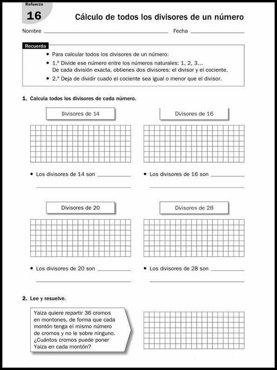 11 años 6º Educacion Primaria Refuerzo 38