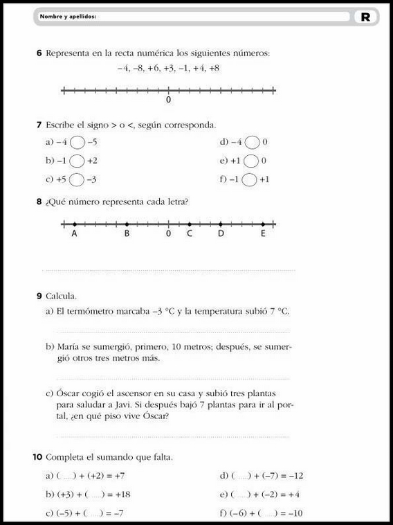 Exercícios de matemática para crianças de 11 anos 8