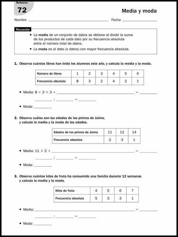 11 años 6º Educacion Primaria Refuerzo 94