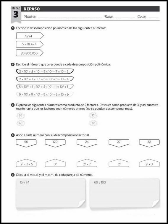 Revisões de matemática para crianças de 11 anos 20