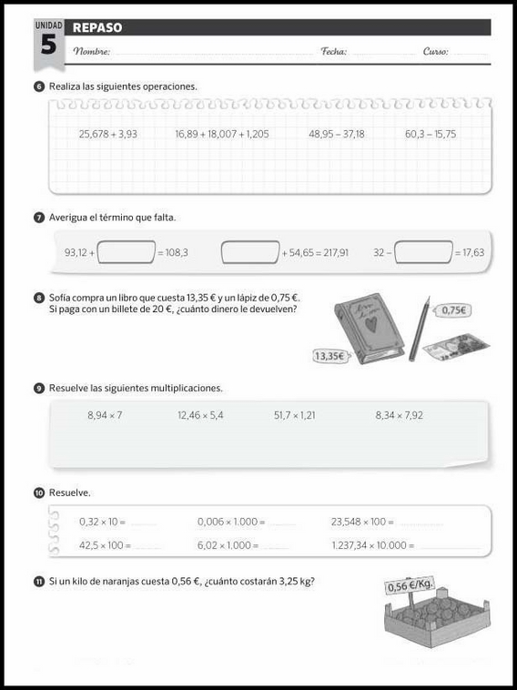 Maths Review Worksheets for 11-Year-Olds 26