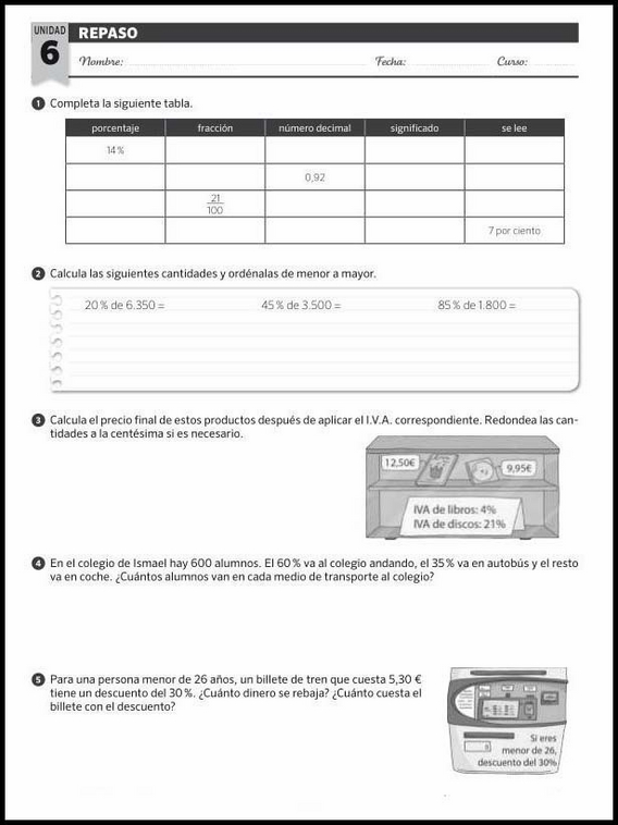 Revisões de matemática para crianças de 11 anos 28