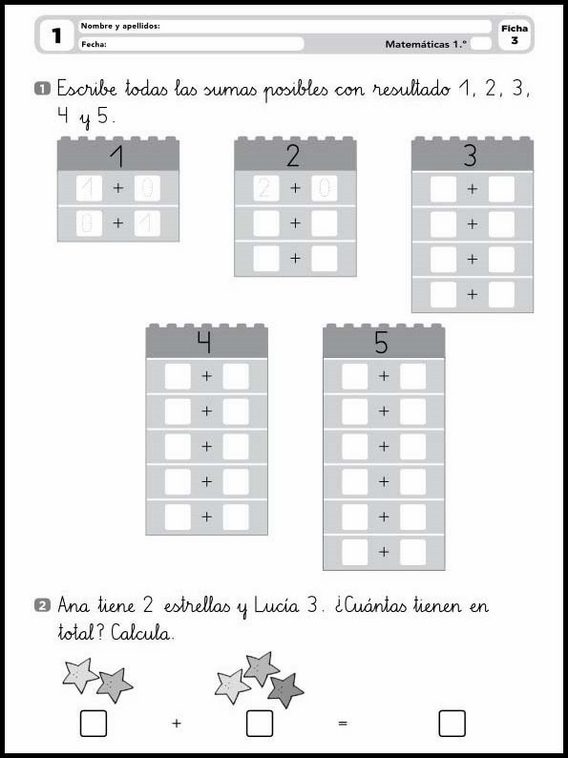 Esercizi di matematica per bambini di 6 anni 1