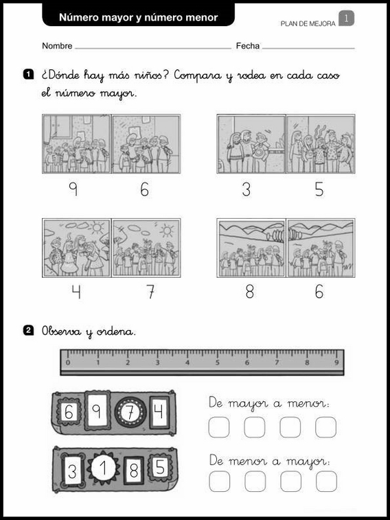 Revisões de matemática para crianças de 6 anos 2