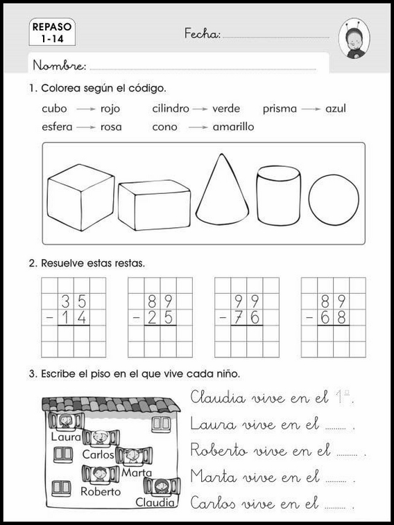 Maths Review Worksheets for 6-Year-Olds 54