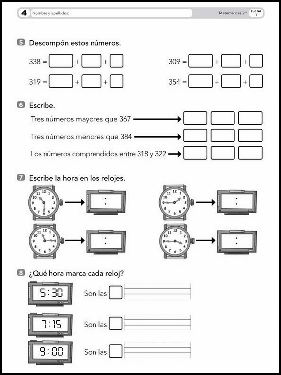 Entraînements de mathématiques pour enfants de 7 ans 11