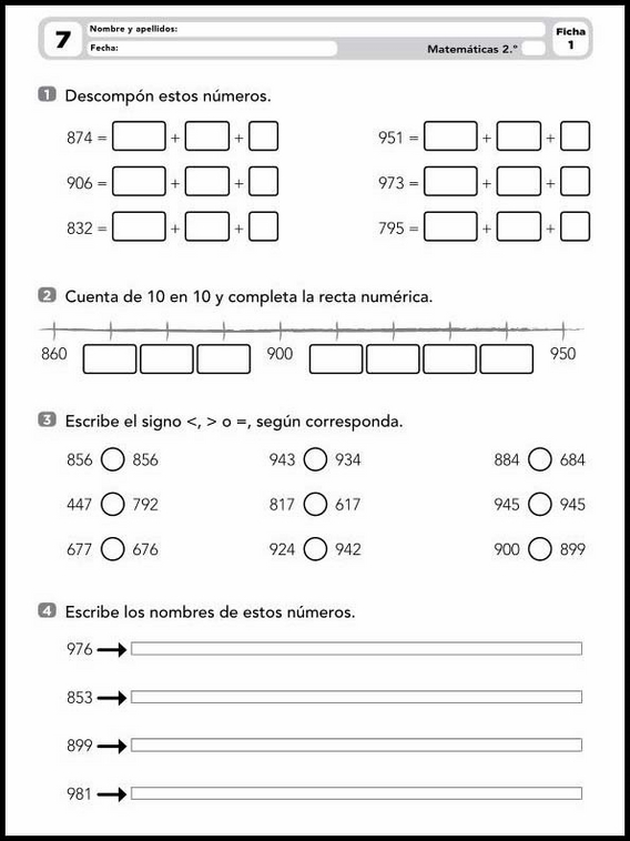 Exercícios de matemática para crianças de 7 anos 19