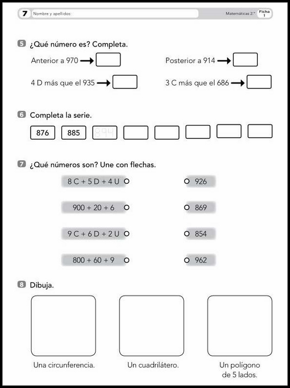 Exercícios de matemática para crianças de 7 anos 20